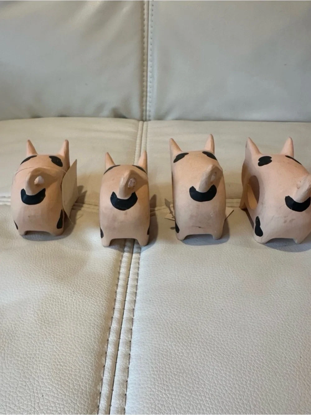 Set of 4 Ceramic Pig Napkin Holders w/ Tags Farmhouse Kitchen Decor